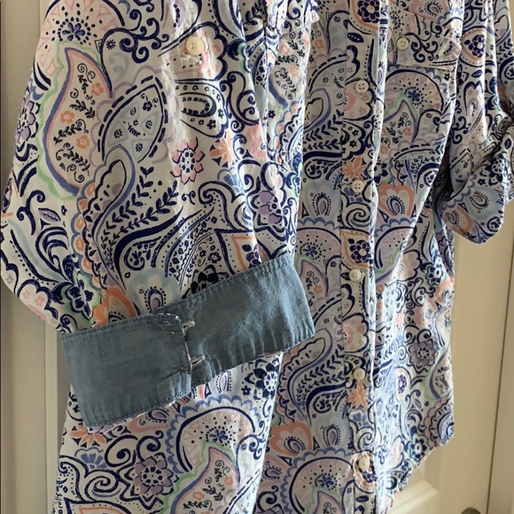 St John’s Bay Pastel Paisley Button Down - Picture 3 of 5